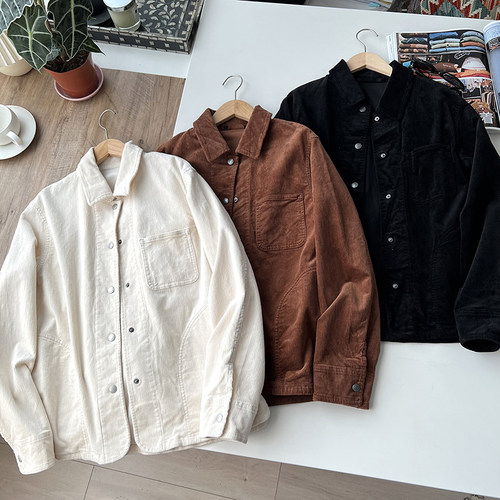 北野U家日系复古灯芯绒夹克外套