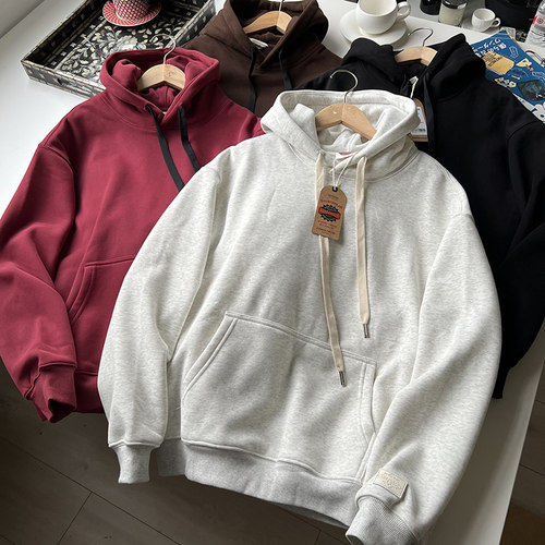 加绒保暖软糯套头卫衣美式