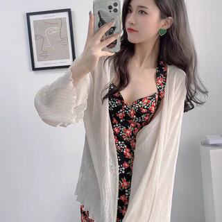 复古小清新甜美防晒衫女夏季新款超仙的配吊带裙空调罩衫外套上衣