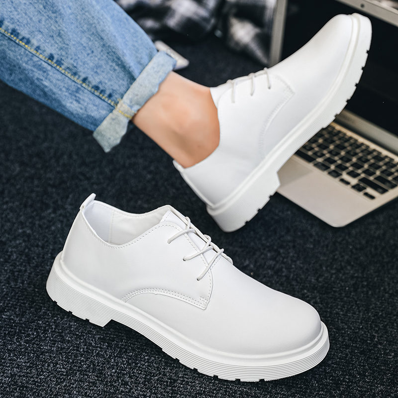 大码商务正装白色小码西装皮鞋男