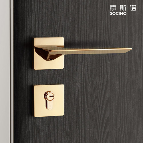 索斯北欧金色现代简约家用门锁