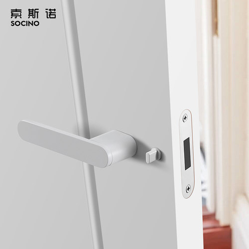 索斯诺门锁室内卧室静音白色把手