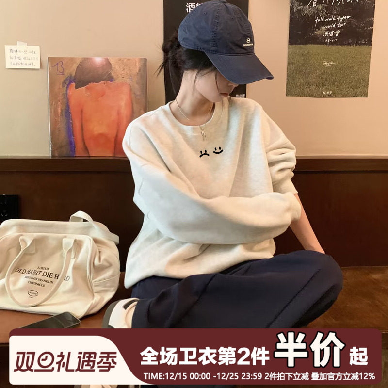 复古休闲美式慵懒风大码卫衣潮