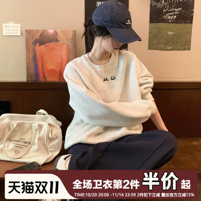 复古休闲美式慵懒风大码卫衣潮