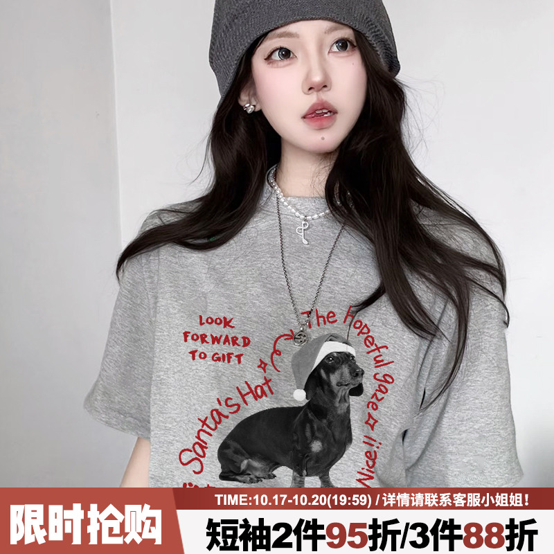 春夏新款chic慵懒风短袖t恤