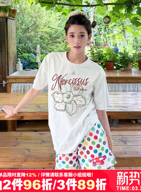 vibe宽松复古美式大码正肩纯棉白色短袖t恤女2026夏季新款上衣潮