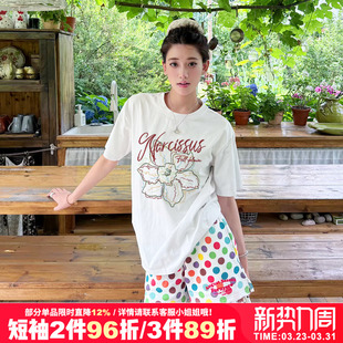 新款 vibe宽松复古美式 t恤女2026夏季 正肩纯棉白色短袖 上衣潮 大码