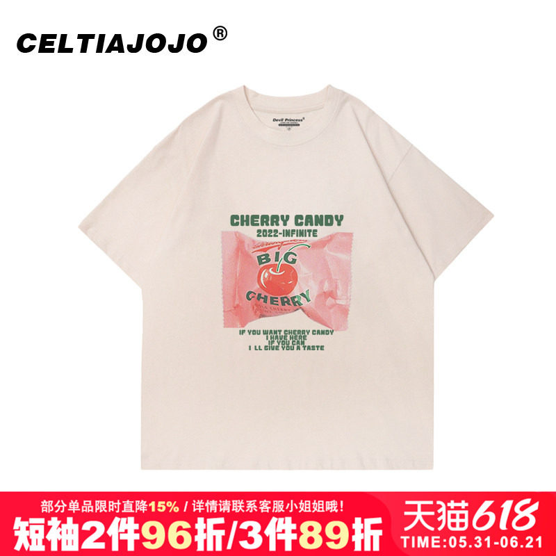 chic港风宽松盐系少女感甜酷短袖T恤女ulzzang别致绝美上衣夏季潮