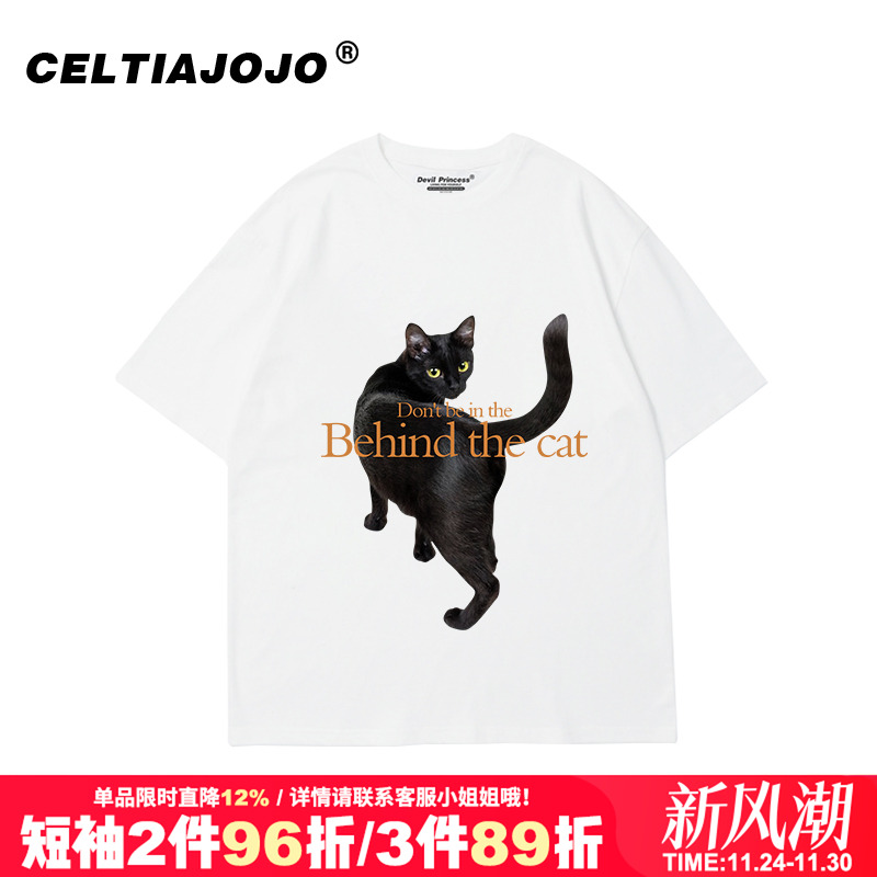 夏季宽松chic复古短袖t恤