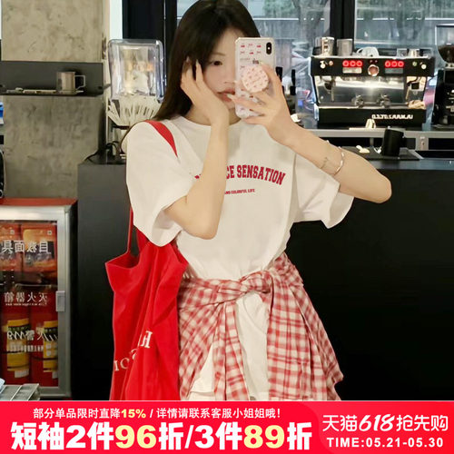 小众复古ins风纯棉短袖t恤衫