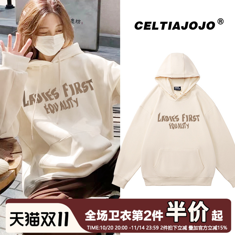 复古风小众chic连帽卫衣