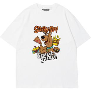 美式卡通印花复古风vintage街头学院风古着潮牌纯棉短袖t恤内搭春