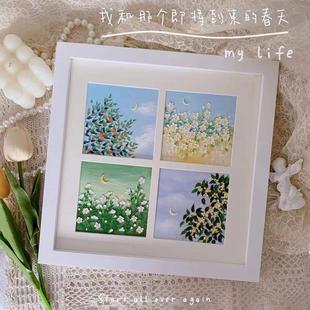 框框本立体 棒专相框九宫格正形饰裱花作框油画用纸蜡笔纸方画框装