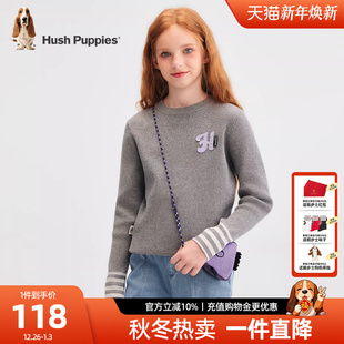 中大童舒适打底衫 女童针织衫 暇步士童装 儿童休闲毛衣 25秋新品