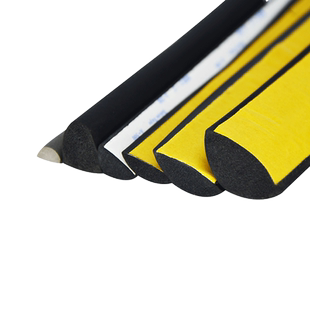 实心半圆D型自粘密封条三元乙丙发泡d型橡胶条配电箱机柜密封条