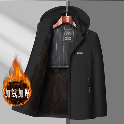 冬季装加厚棉衣服伦巴宝利娇中老年爸爸外套男款加绒男士休闲男装