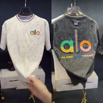 ALO轻奢T恤男装上衣2026夏季痞帅款运动透气男士休闲时尚宽松短袖