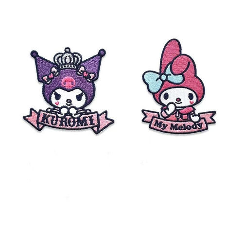 三丽鸥玉桂狗库洛米美乐蒂自粘款英文刺绣布贴龙骧Ipad书包衣装饰