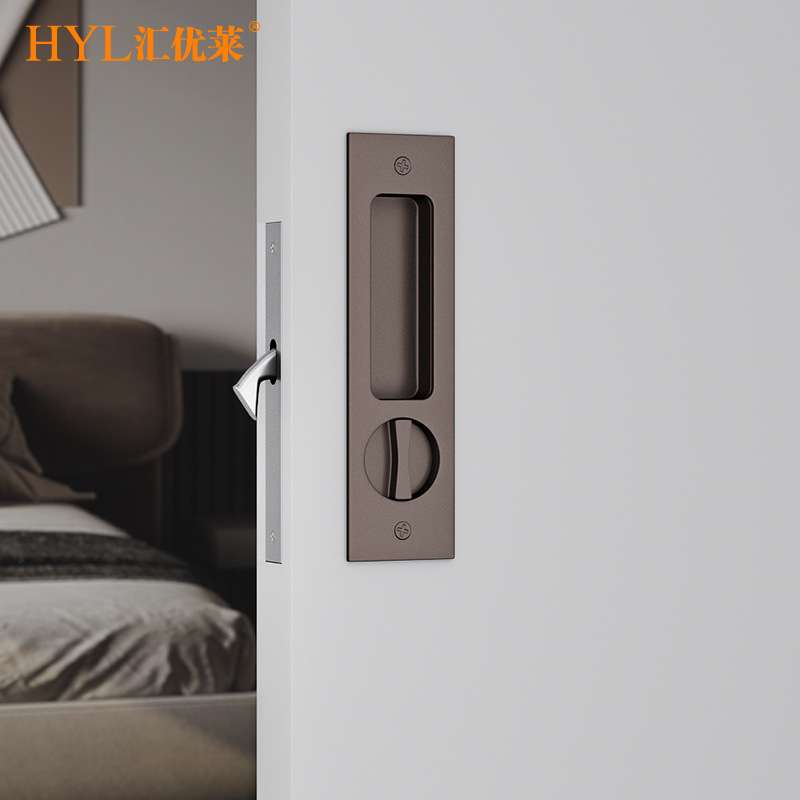 锌合金暗藏内嵌式单边推拉木质移门锁具房门阳台趟门门锁卡扣五金