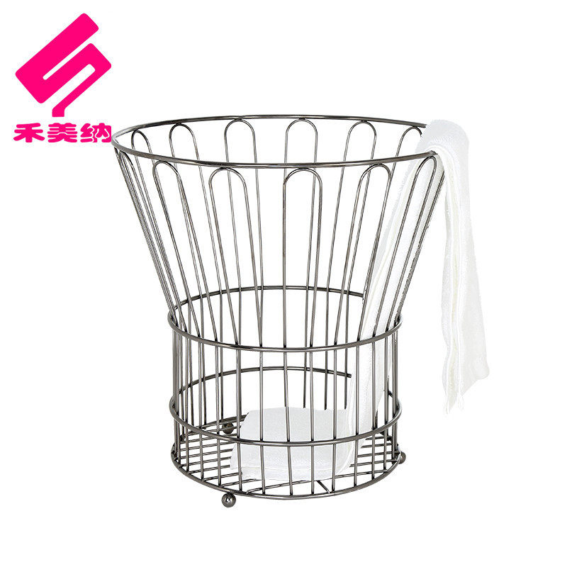 不锈钢毛巾筐酒店客房用品毛巾篮毛巾框客房布草筐圆锥浴巾收纳筐