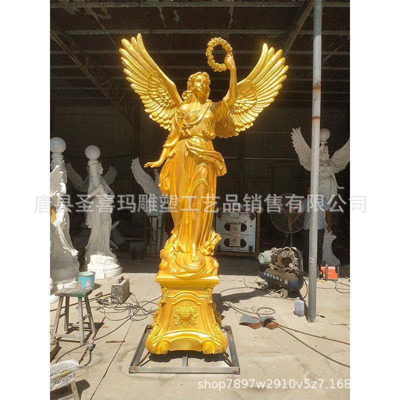 西方自由女神人物雕塑铸铜仿铜欧式人物带翅膀四季女神人物雕像
