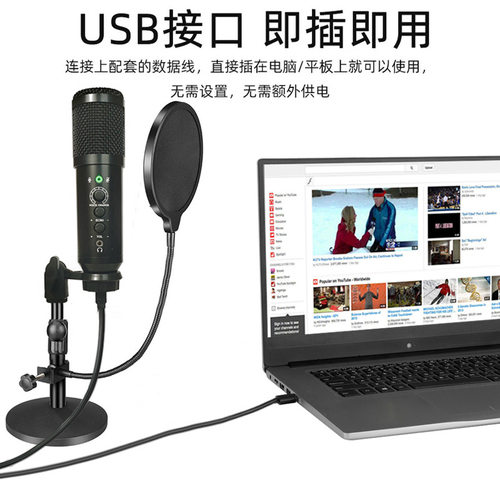 外贸新款usb麦克风 变音电容话筒