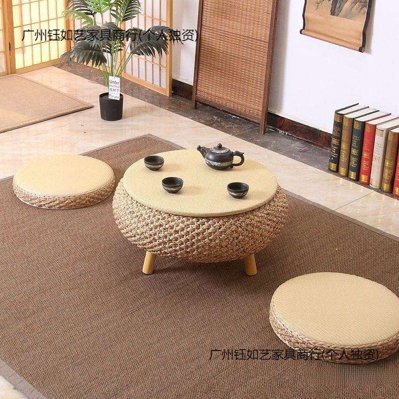榻榻米网红茶几飘窗小桌子炕桌卧室家用简约窗台地矮桌藤编可储物