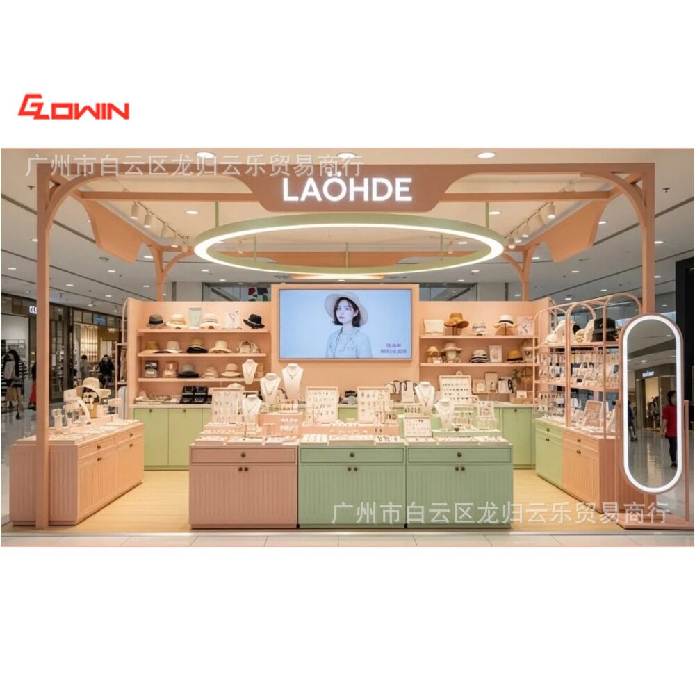 现代珠宝亭杂货店摊位木制珠宝展示柜