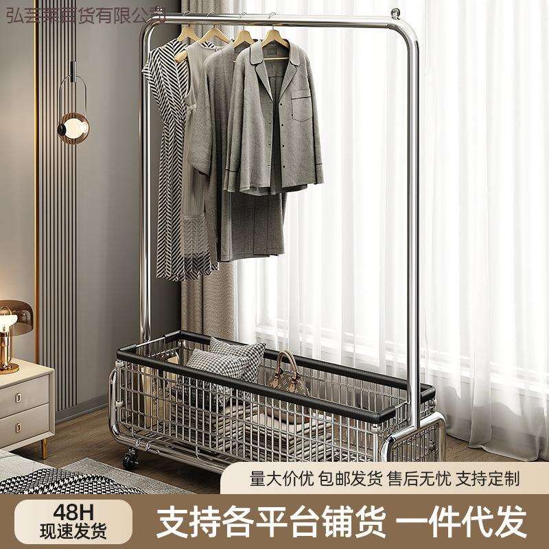衣架落地卧室2025新款移动衣帽架家内用晾床边晚上放衣神器挂衣架