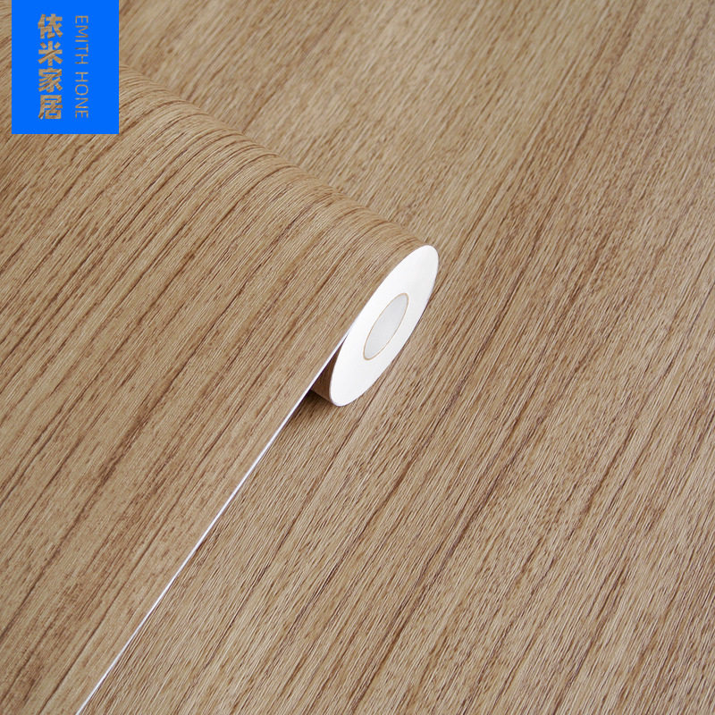 韩版PVC木纹贴纸自粘墙纸壁纸展柜家具翻新加厚带导气槽贴膜30米