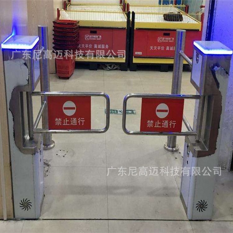 廊坊超市入口自动门感应式单向摆闸机游乐场进出通道电子智能闸门