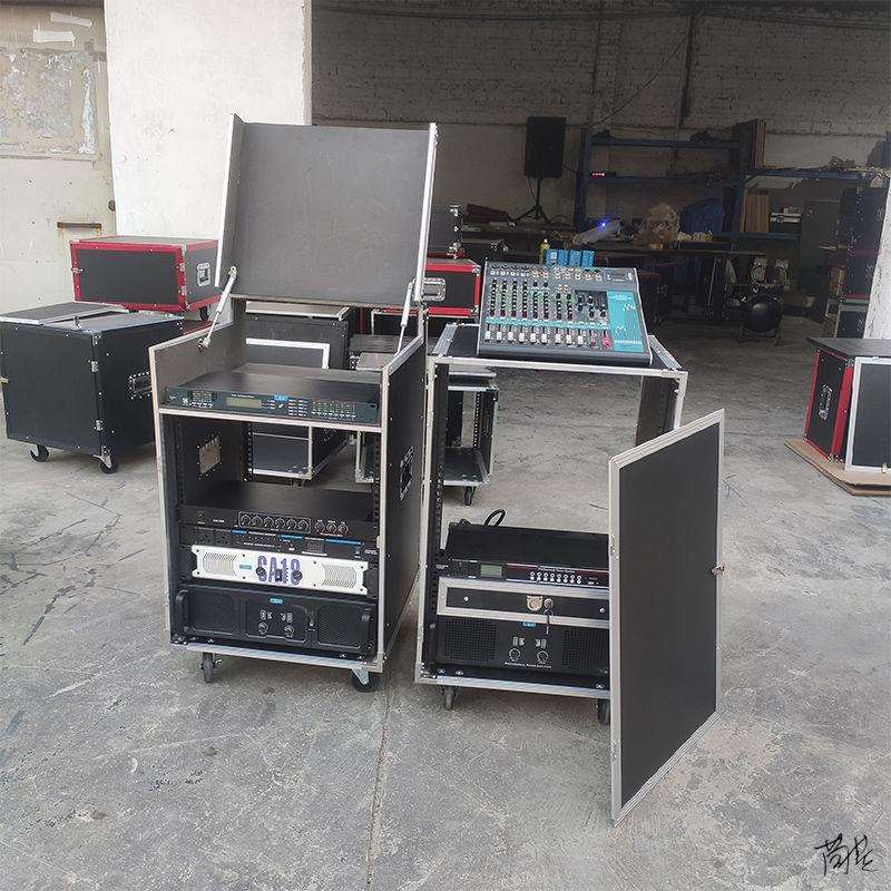 功放机架柜10U航空箱机柜KTV客厅音箱柜架音响调音唱机柜台12U16U