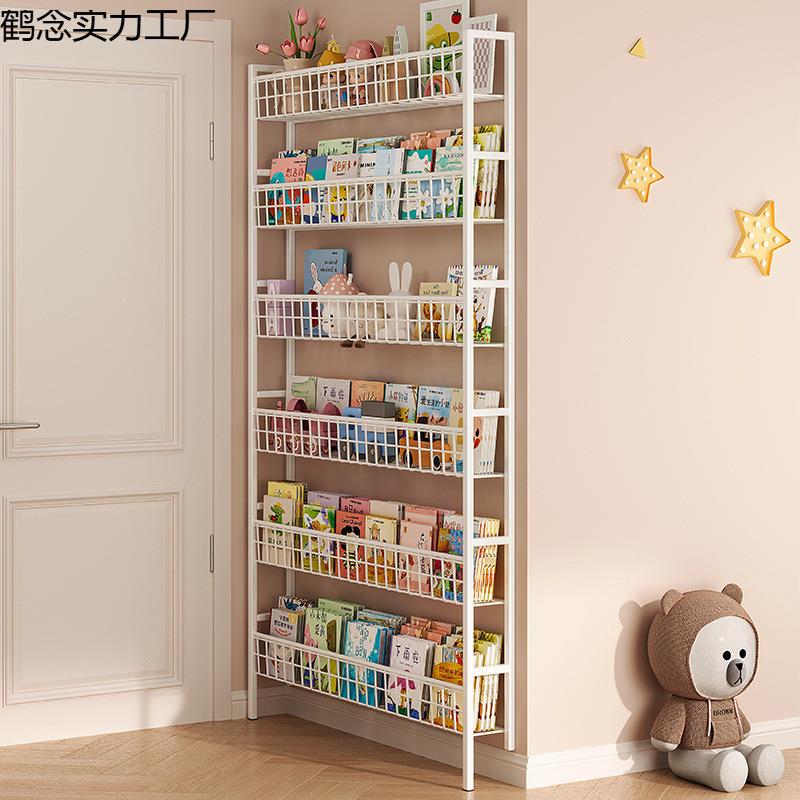 门后置物架铁艺超薄书架落地儿童简易极窄夹缝墙上壁挂家用收纳柜