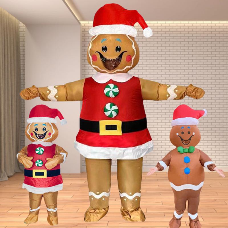 圣诞节圣诞老人卡通充气雪人姜饼人麋鹿节日派对人偶服饰