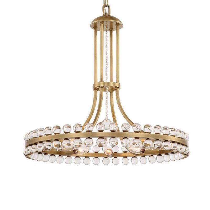 后现代简约个性创意客厅全铜吊灯餐厅别墅卧室轻奢圆形水晶吊灯