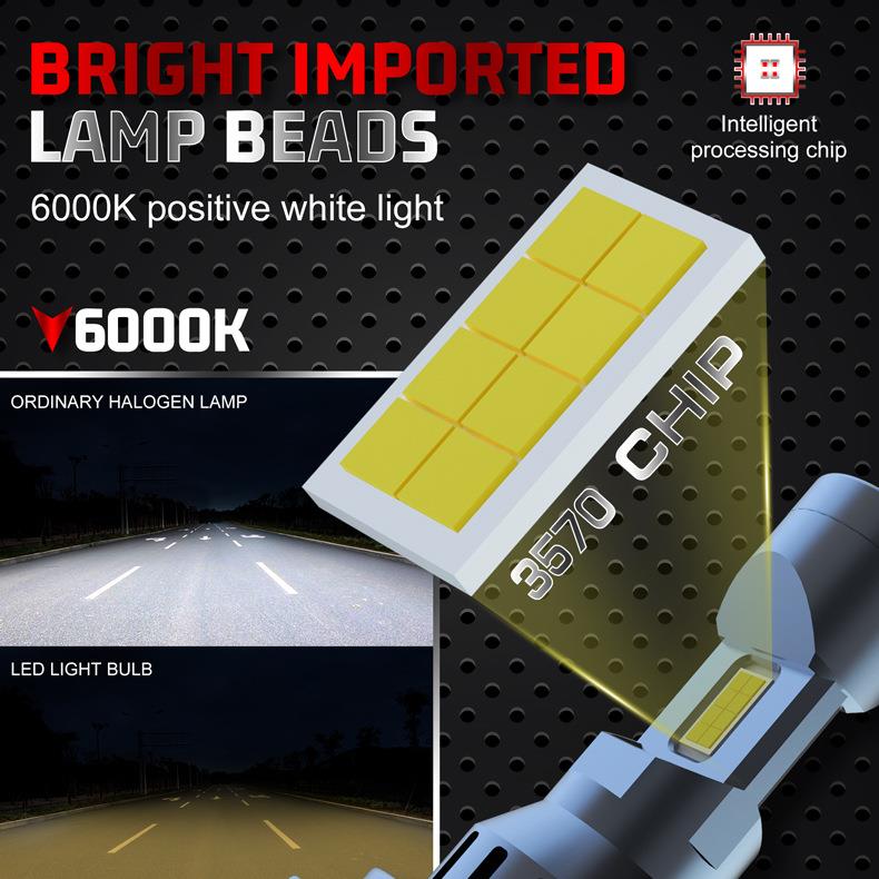 新款大功率70W直插1比1汽车LED大灯Z2灯泡原车替换卤素灯H7