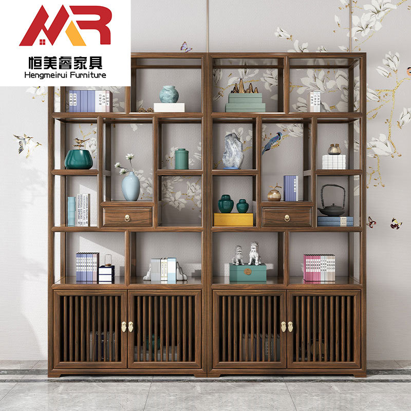 新中式博古架实木仿古南榆木古董架多宝阁展示柜置物架厂家直销