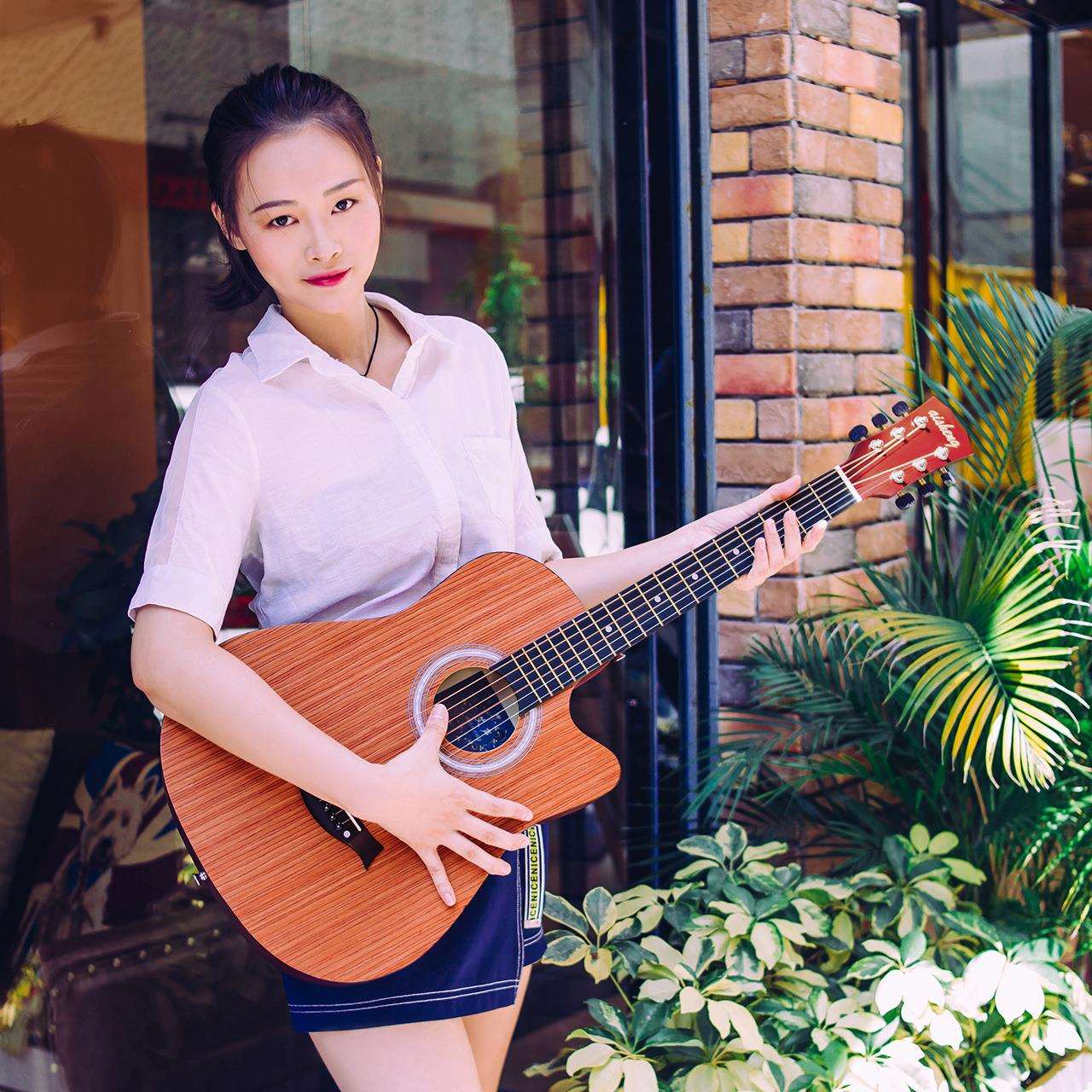 38寸沙比利吉他初学者民谣练习新手练习琴入门男女成人学生木吉他