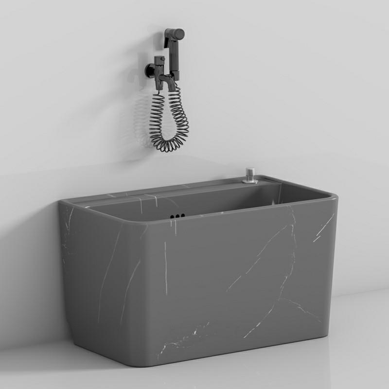家用北欧灰岩板纹陶瓷拖把池阳台卫生间洗拖布池户外落地式水池