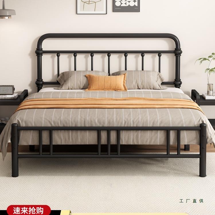 铁艺床欧式简约家用1.8米双人床1.5现代单人架子床加粗加厚铁架床