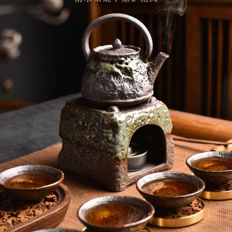 温茶炉提梁壶套装蜡烛明火煮茶暖茶器烘茶提香陶瓷底座保温炉