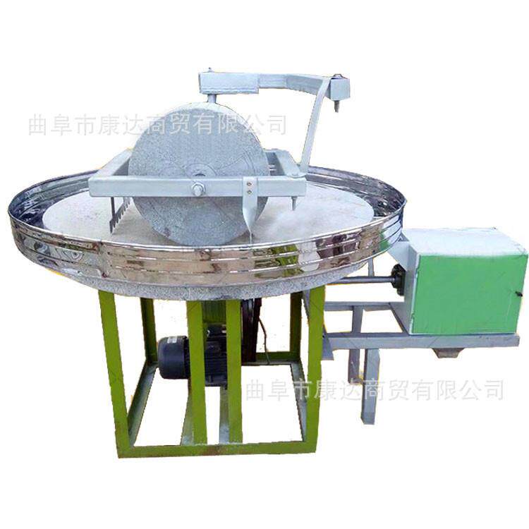 电动石碾子图片碾糯米自动提升料全自动石磨机单辊石碾子