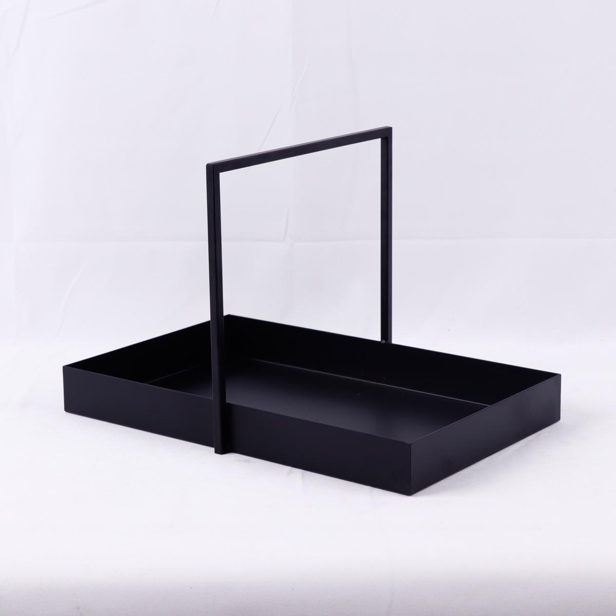 中式软装提篮展示架壁龛铁艺托盘提盒日式餐厅装饰盘料理店摆件设