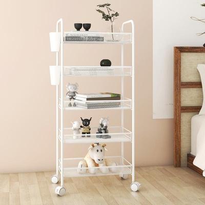 厨房置物架落地多层可移动带轮小推车收纳架厨房篮子收纳储物架