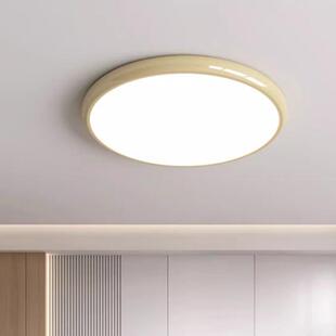 白玉盘奶油风护眼卧室吸顶灯北欧现代简约创意客厅书房餐厅吸顶灯