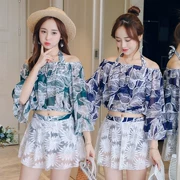 Bộ đồ bơi mới của cặp đôi phù hợp với phụ nữ 2019 Đảo mới kỳ nghỉ bãi biển Hàn Quốc che bụng áo tắm mỏng bảo thủ - Vài đồ bơi