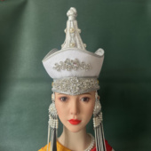 蒙古族帽子女士少数民族舞蹈演出礼仪蒙古族高帽子头饰蒙古帽新品