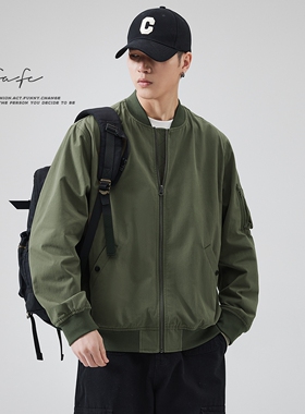 FAFC2024秋季纯棉美式复古飞行员夹克男休闲宽松棒球服外套男款潮