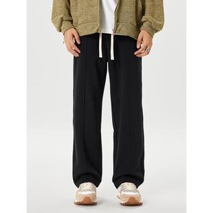 休闲运动裤 PKL 黑色阔腿美式 男春秋宽松直筒大码 百搭 重磅灰色卫裤