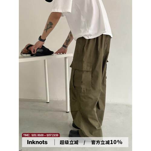 XXSTORE日系复古cargo pants美式基础伞兵工装裤男宽松休闲长裤潮